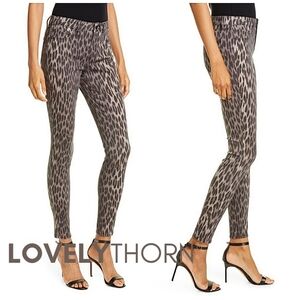 L'AGENCE // marguerite hi waist skinny leopard print stretch jeans